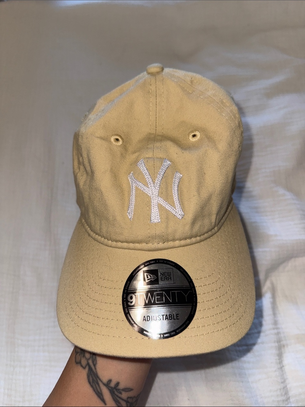 New Era Tan NY Yankees Baseball Cap with White Logo